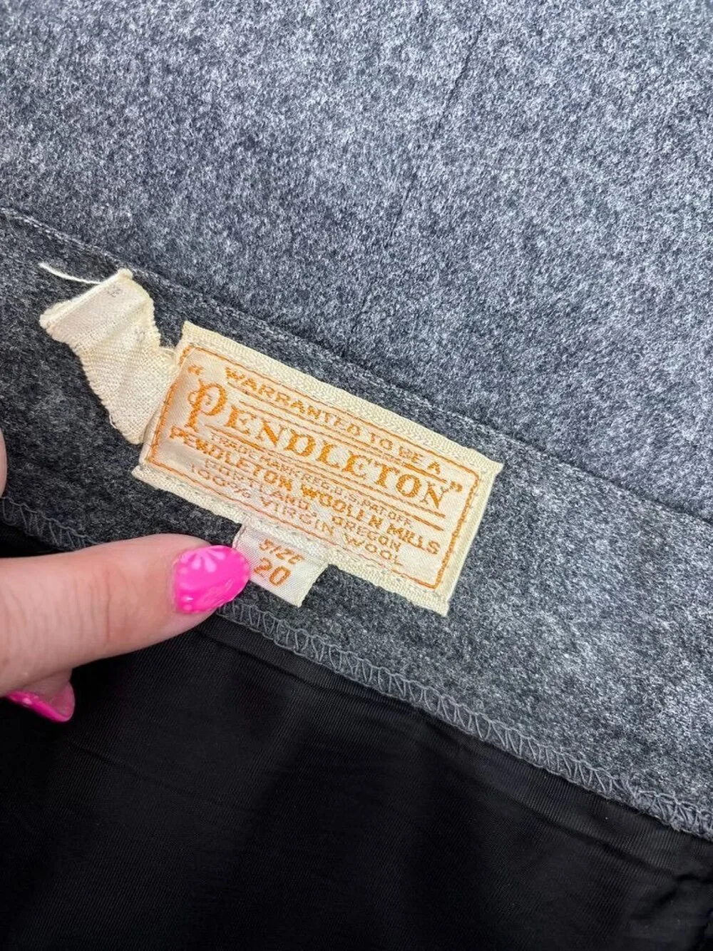 Vintage Pendleton women's 20 grey 100% virgin wool maxi midi skirt cottagecore